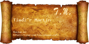 Timár Martin névjegykártya